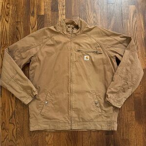 Carhartt Edlin Men's Brown Canvas Mesh Lined Padded Full Zip Jacket size large